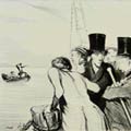 Anctres trangers : vos papiers ! Gravure de Daumier
